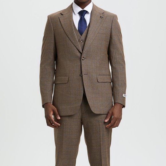 Exclusive Stacy Adams Graph Check 3pc Suit, Grey - Picture 4 of 5